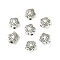 Tibetan Style Alloy Beads, Lead Free & Cadmium Free, Flower, Great for Mother's Day Gifts making, Antique Silver, about 7mm long, 7mm wide, 2.5mm thick, hole: 1.5mm