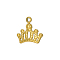 304 Stainless Steel Pendants, Crown Charms, Ion Plating(IP), Real 14K Gold Plated, 7x9mm
