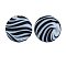 Round with Zebra-Stripe Food Grade Silicone Beads, Black, 15mm