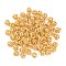 Brass Beads, Hollow Round, Golden, 4x3.5mm, Hole: 1.4mm