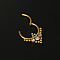 316L Surgical Stainless Steel Micro Pave Clear Cubic Zirconia Nose Rings, Triangle, Golden, Inner Diameter: 8mm, Pin: 1.2mm