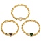 Brass Micro Pave Cubic Zirconia Link & Charm Bracelets, Real 18K Gold Plated, Mixed Color, 6-7/8 inch(17.5cm)