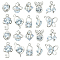 20Pcs 10 Style Alloy Pendants, with Plastic Rhinestone, Mixed Shapes, Platinum, 13~21x8~12.5x4.5~7.5mm, Hole: 1.2~1.6mm, 2pcs/style