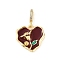 Brass Enamel Micro Pave Cubic Zirconia Pendants, Heart, Flower, Real 18K Gold Plated, 21x21x7mm, Hole: 6x4mm