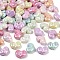 UV Plating Opaque Acrylic Beads, Iridescent, Heart, Mixed Color, 18x24x10.5mm, Hole: 2mm
