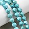 Natural Magnesite Beads Strands, Dyed & Heated, Star Cut Round Beads, Turquoise, 8mm, Hole: 1mm, about 46pcs/strand, 15.16''(38.5cm)