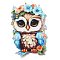 Acrylic Pendants, Owl, Colorful, 40.5x26x2mm, Hole: 1.6mm