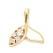 Real 18K Gold Plated Brass Micro Pave Clear Cubic Zirconia Pendants, with Enamel, Long-Lasting Plated, Mermaid, White, 17x16x3.5mm, Hole: 5.5X2.5mm