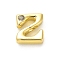 Rack Plating Brass Cubic Zirconia Beads, for Personalized Name Necklaces Making, Long-Lasting Plated, Lead Free & Cadmium Free, Alphabet, Letter Z, 14x12x4.8mm, Hole: 2.7mm
