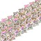 Electroplate Transparent Glass Beads Strands, Star, Hot Pink, 9~9.5x9.5~10x4~5mm, Hole: 0.6~0.8mm, about 100pcs/strand, 33.46 inch(85cm)