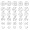 60Pcs 6 Styles Brass Connector Charms, Long-Lasting Plated, Flat Round Links, 925 Sterling Silver Plated, 6~18x0.7mm, Hole: 1mm