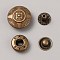 Alloy Snap Button, Cotton-padded Clothes Coat Down Jacket Buckle, Flat Round with Flower, Antique Bronze, 17x8mm, 4pcs/set