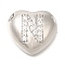 Rack Plating Brass Micro Pave Cubic Zirconia Pendants, Cadmium Free & Lead Free, Heart with Letter A~Z Charms, Platinum, Letter N, 14.5x16x6mm, Hole: 3mm