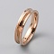 201 Stainless Steel Grooved Finger Ring Settings, Ring Core Blank, for Inlay Ring Jewelry Making, Rose Gold, Inner Diameter: 17.2mm, Slot: 2mm