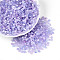 Imitation Cat Eye Glass Seed Beads, Rondelle, Two Tone, Lilac, 4~4.5x2.5~3mm, Hole: 1.2~1.5mm, about 7900pcs/pound