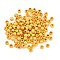 Brass Beads, Textured Round, Golden, 3x2.5mm, Hole: 1.2mm
