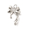 Brass Pendants, Bowknot, with Jump Ring, Long-Lasting Plated, Cadmium Free & Lead Free, Rack Plating, Platinum, 20x13.5x3mm