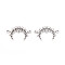 201 Stainless Steel Laser Cut Crescent Moon/Double Horn Chandelier Component Links, Non-Tarnish, Stainless Steel Color, 13x20x1mm, Hole: 1.4mm