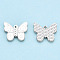 925 Sterling Silver Charms, Butterfly, Silver, 9.5x11x1.5mm, Hole: 0.8mm