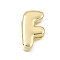 Brass Slide Charms, Letter, Golden, Letter F, 25x14x5mm, Hole: 11x2.5mm