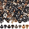 400Pcs 4 Colors Brass Grommet Eyelet Findings, Flat Round, Mixed Color, 0.4x0.5cm, Hole: 2.5mm, 100pcs/color