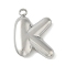 304 Stainless Steel Initial Pendants, Ion Plating(IP), Stainless Steel Color, Letter K, 16~18x6~18x3mm, Hole: 1.8mm