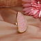 Alloy & Resin Adjustable Cuff Rings for Women, Nuggets, Golden, Pink, Inner Diameter: Adjustable