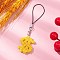 Glass Beaded Dollar Sign Pendant Decorations, with Nylon Cord and Alloy Lobster Claw Clasps, Gold, 99mm