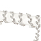 Glass Crystal Rhinestone Chains, Leaf, Silver, 14~18.5mm