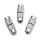 Column Brass Screw Clasps, Platinum, 11~12x4mm, Hole: 1mm