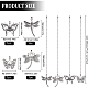 Benecreat 4 Stil Schmetterling Libelle Deckenventilator Zugkette AJEW-BC0003-50-2