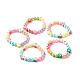 Set di braccialetti elasticizzati con perline acriliche opache per bambini BJEW-JB06403-1