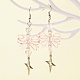 Boucles d'oreilles pendantes en acrylique nœud papillon et coeur pour femme EJEW-FZ00002-4