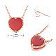 SHEGRACE 925 Sterling Silver Necklace with Red Heart Agate Pendant JN678B-2