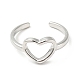 Кольцо-манжета в форме сердца из нержавеющей стали 304 RJEW-I085-09P-2