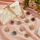 NBEADS 12 Pcs 7 Styles Multi-Color Zircon Rhinestone Buttons Flower Crystal Buttons JEWB-NB0001-17-5
