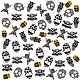 90 Stück 6 Stil Legierung Totenkopf Cabochons&nbsp;MRMJ-OC0002-78-1