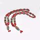 Buddhist Jewelry Natural Tibetan Agate Beaded Necklaces NJEW-F131-10-1