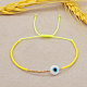 Bracelet réglable en perles tressées avec mot de passe mauvais œil ZW2937-11-1