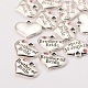 Wedding Party Supply Antique Silver Alloy Rhinestone Heart Carved Word Brother of Bride Wedding Family Charms X-TIBEP-N005-27C-2