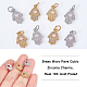 Nbeads 12Pcs 2 Colors Brass Micro Pave Clear Cubic Zirconia Charms ZIRC-NB0001-77-3
