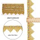GORGECRAFT 5 Yards Metallic Lace Trim 1.5 Inch Width Gimp Braid Fringe Gold Embroidery Venice Ribbon Edge with Sequins Triangle Craft Sewing Garment Accessory for Wedding Costume Clothing Decor OCOR-WH0077-57A-2