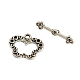Tibetan Style Alloy Butterfly Toggle Clasps Rhinestone Settings TIBE-2774-AS-FF-1