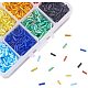 PandaHall 1 Box About 3500 Pcs 8 Colors Glass Bugle Seed Beads Tube Space Bead 6x1.8mm for Jewelry Making SEED-PH0008-03-4