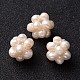 Round Handmad Natural Pearl Woven Beads PEAR-J002-03A-2