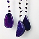 Rattan & Natural Amethyst Chips Flat Round with Tree of Life Pendant Decorations. Wind Chime TREE-PW0003-13A-2