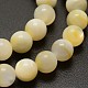 Jaunes rondes perles de coquillage brins BSHE-N006-01-10mm-2
