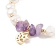 Bracelet en perles d'améthyste naturelle et perles BJEW-JB08236-02-5