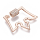 Brass Micro Pave Clear Cubic Zirconia Screw Carabiner Lock Charms ZIRC-T013-04RG-NF-3