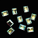 Rectangle Transparent Glass Cabochons MRMJ-T009-119-1